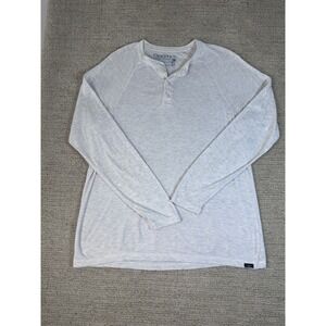 Faherty Cloud Cotton Henley Mens Medium Grey Long Sleeve Pima Modal MKC0077-IVH